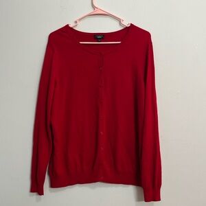 Talbots Women’s 1X Petite Red Button Up Cardigan Sweater